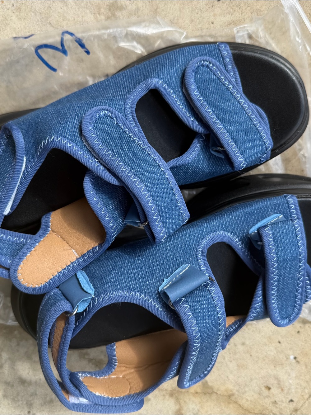 Women's Blue Adjustable Velcro Sandals